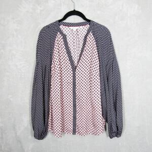 Boden Top Size 10 Regular Harriet Satin Long Sleeve Floral Button Front Blouse